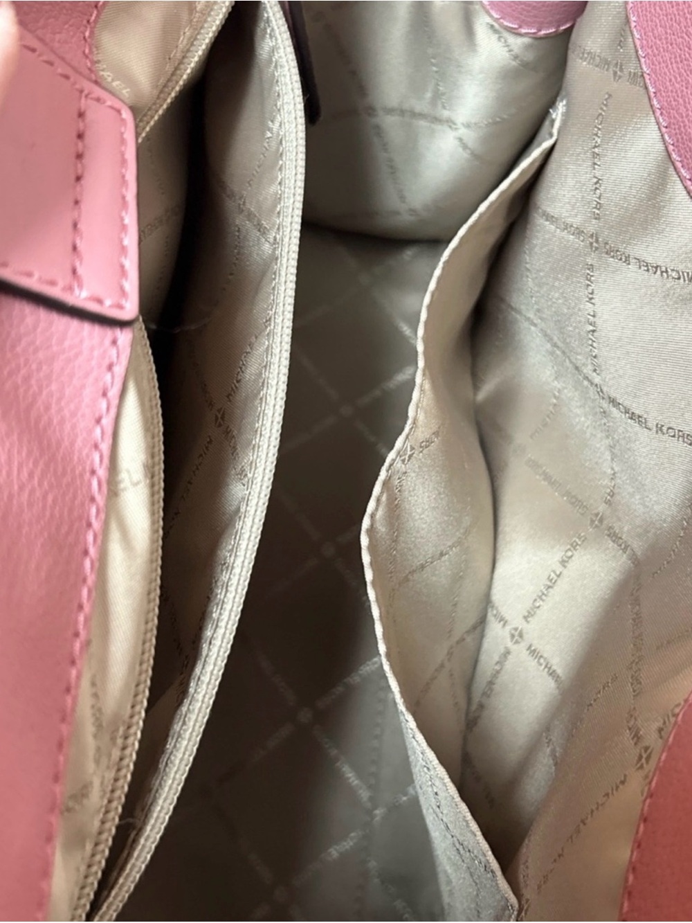 Michael Kors Hamilton  Pink Leather Satchel with Gold Hardware NWOT - Picture 4 of 8